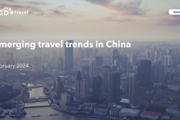 Nuevas tendencias en viajes corporativos en China, portada del informe en inglés.